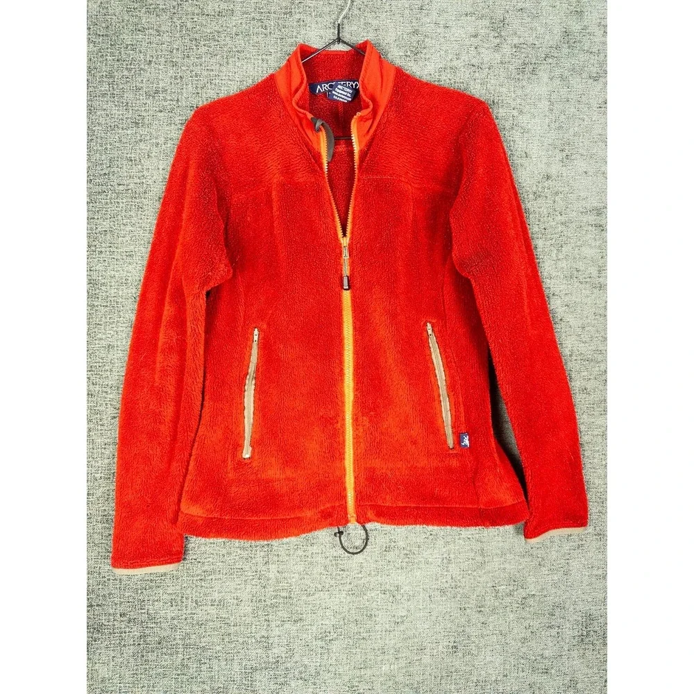 VTG‎ Arcteryx Womens Fleece Jacket Red Full Zip High Pile Sz M Outdoor Soft